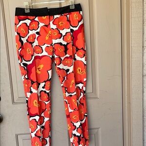 Worthington size 4 petite orange, red yellow floral pants